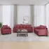 Set canapea cu perne, 3 piese, roșu vin, material textil GartenMobel Dekor