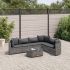 Set mobilier de grădină cu perne, 6 piese, negru, poliratan GartenMobel Dekor