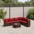 Set mobilier de grădină cu perne, 6 piese, negru, poliratan GartenMobel Dekor