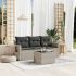 Set mobilier de grădină cu perne, 4 piese, negru, poliratan GartenMobel Dekor