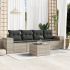 Set mobilier de grădină cu perne, 5 piese, negru, poliratan GartenMobel Dekor
