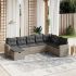 Set mobilier de grădină cu perne, 9 piese, negru, poliratan GartenMobel Dekor