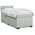 Pat box spring cu saltea, gri deschis, 90x190 cm, catifea GartenMobel Dekor