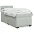 Pat box spring cu saltea, gri deschis, 90x190 cm, catifea GartenMobel Dekor