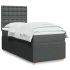 Pat box spring cu saltea, crem, 90x190 cm, textil GartenMobel Dekor