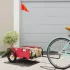 Remorcă de bicicletă, gri, textil oxford și fier GartenMobel Dekor