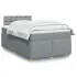 Pat continental cu saltea, gri deschis, 160x200 cm, textil GartenMobel Dekor
