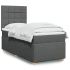 Pat box spring cu saltea, gri închis, 140x200 cm, textil GartenMobel Dekor