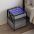 Noptieră cu LED infinity, negru, 40x40x51 cm GartenMobel Dekor