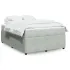 Pat box spring cu saltea, gri deschis, 140x200 cm, catifea GartenMobel Dekor