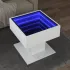 Măsuță de cafea cu LED, alb, 50x50x45 cm, lemn prelucrat GartenMobel Dekor