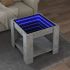 Măsuță de cafea cu LED, negru, 53x53x45 cm, lemn prelucrat GartenMobel Dekor
