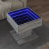 Măsuță de cafea cu LED, alb, 50x50x45 cm, lemn prelucrat GartenMobel Dekor