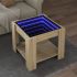 Măsuță de cafea cu LED, negru, 53x53x45 cm, lemn prelucrat GartenMobel Dekor