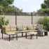 Set canapea de grădină, 5 piese, cu perne, negru, oțel vopsit GartenMobel Dekor