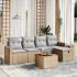 Set mobilier de grădină cu perne, 6 piese, negru, poliratan GartenMobel Dekor