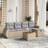 Set mobilier de grădină cu perne, 6 piese, negru, poliratan GartenMobel Dekor