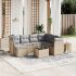Set mobilier de grădină cu perne, 8 piese, negru, poliratan GartenMobel Dekor