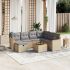 Set mobilier de grădină cu perne, 8 piese, negru, poliratan GartenMobel Dekor
