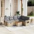 Set mobilier de grădină cu perne, 8 piese, negru, poliratan GartenMobel Dekor