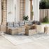 Set mobilier de grădină cu perne, 8 piese, negru, poliratan GartenMobel Dekor