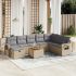 Set mobilier de grădină cu perne, 9 piese, negru, poliratan GartenMobel Dekor