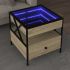 Măsuță de cafea cu LED infinity, negru, 50x50x51 cm GartenMobel Dekor
