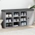 Bancă de pantofi, gri beton, 102x32x50 cm, lemn prelucrat GartenMobel Dekor