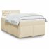 Pat box spring cu saltea, gri închis, 120x190 cm, textil GartenMobel Dekor