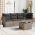 Set mobilier de grădină cu perne, 5 piese, negru, poliratan GartenMobel Dekor