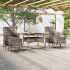 Set mobilier grădină, 5 piese, gri, poliratan/sticlă tratată GartenMobel Dekor