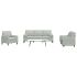 Set de canapele cu perne/rulouri, 3 piese, negru, catifea GartenMobel Dekor