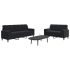 Set de canapele cu perne/rulouri, 2 piese, negru, catifea GartenMobel Dekor