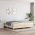 Cadru de pat box spring, crem, 180x200 cm, textil GartenMobel Dekor
