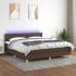 Pat cu arcuri, saltea și LED, gri taupe, 160x200 cm, textil GartenMobel Dekor