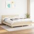 Pat box spring cu saltea, crem, 200x200 cm, textil GartenMobel Dekor