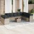 Set canapele de grădină cu perne, 11 piese, negru, poliratan GartenMobel Dekor