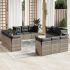 Set canapele de grădină, 12 piese, cu perne, negru, poliratan GartenMobel Dekor