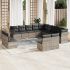 Set canapele de grădină, 12 piese, cu perne, negru, poliratan GartenMobel Dekor
