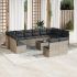 Set mobilier de grădină cu perne, 13 piese, negru, poliratan GartenMobel Dekor