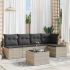 Set mobilier de grădină cu perne, 6 piese, negru, poliratan GartenMobel Dekor