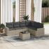 Set canapele de grădină cu perne, 7 piese, negru, poliratan GartenMobel Dekor
