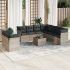 Set canapele de grădină cu perne, 10 piese, negru, poliratan GartenMobel Dekor