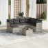 Set mobilier de grădină cu perne, 8 piese, negru, poliratan GartenMobel Dekor