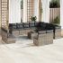 Set mobilier de grădină cu perne, 14 piese, negru, poliratan GartenMobel Dekor