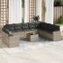 Set canapele de grădină cu perne, 11 piese, negru, poliratan GartenMobel Dekor