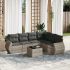 Set canapele de grădină cu perne, 7 piese, negru, poliratan GartenMobel Dekor