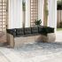 Set canapele de grădină cu perne, 7 piese, negru, poliratan GartenMobel Dekor