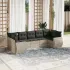Set canapele de grădină cu perne, 7 piese, negru, poliratan GartenMobel Dekor