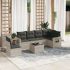 Set canapele de grădină cu perne, 7 piese, negru, poliratan GartenMobel Dekor